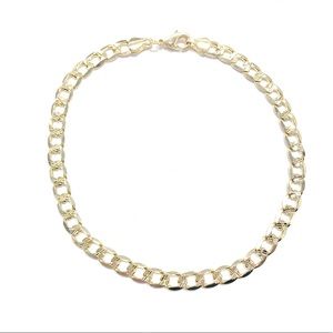 18kt GOLDFILLED DIAMOND LASER CUTS CUBAN ANKLET